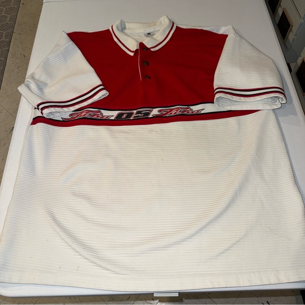 Vintage Fubu Shirt With Collar One Size Fubu 05 Red And White‎